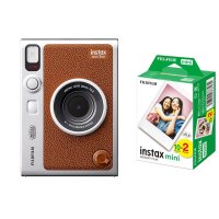 【チェキフィルム2パックセット】FUJIFILM “チェキ” instax mini Evo ハイブリッドインスタントカメラ BROWN ブラウン