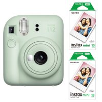 【お買い得フィルムセット】FUJIFILM 富士フイルム チェキ instax mini 12 GREEN ミントグリーン 10枚入り×2