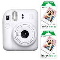 【お買い得フィルムセット】FUJIFILM 富士フイルム チェキ instax mini 12 WHITE クレイホワイト 10枚入り×2