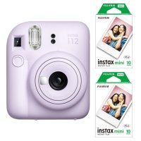 【お買い得フィルムセット】FUJIFILM 富士フイルム チェキ instax mini 12 PURPLE ライラックパープル 10枚入り×2
